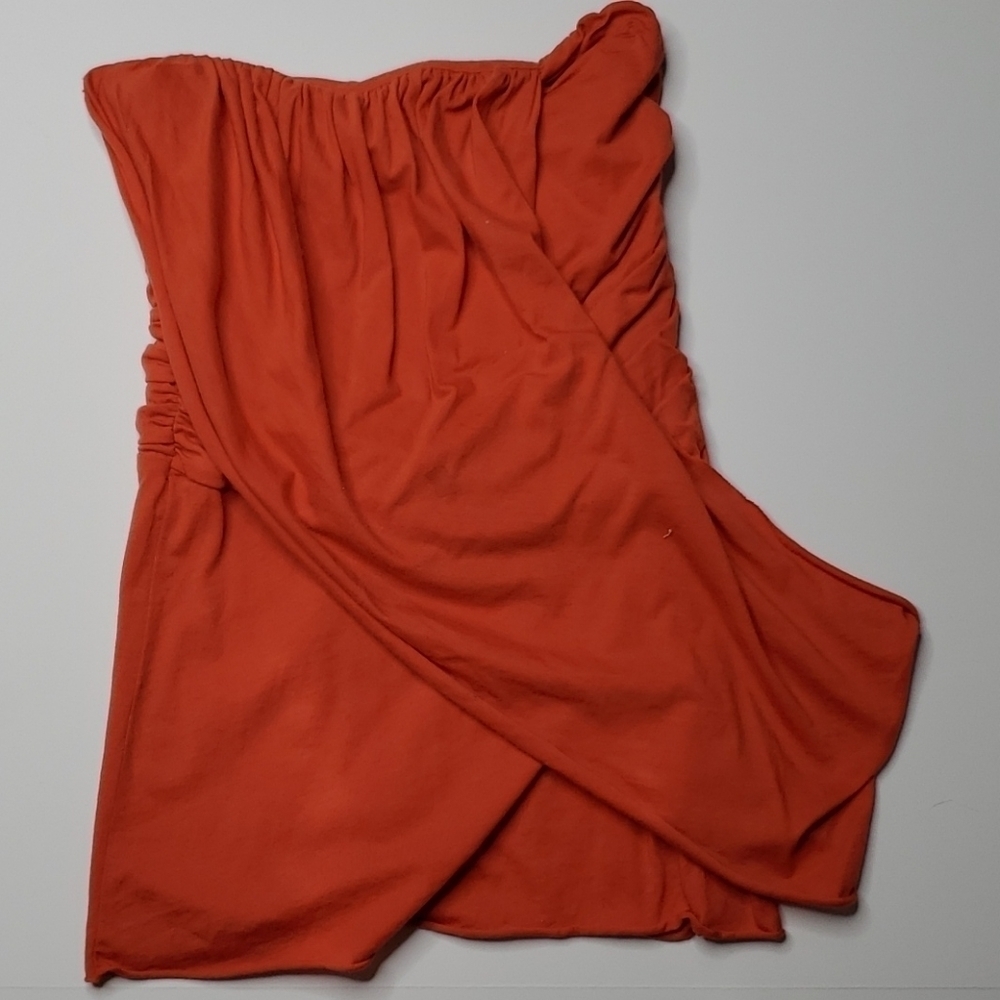Free People Tube Top XS Orange cotton knit